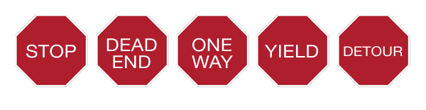 Stop sign graphics for visual voice